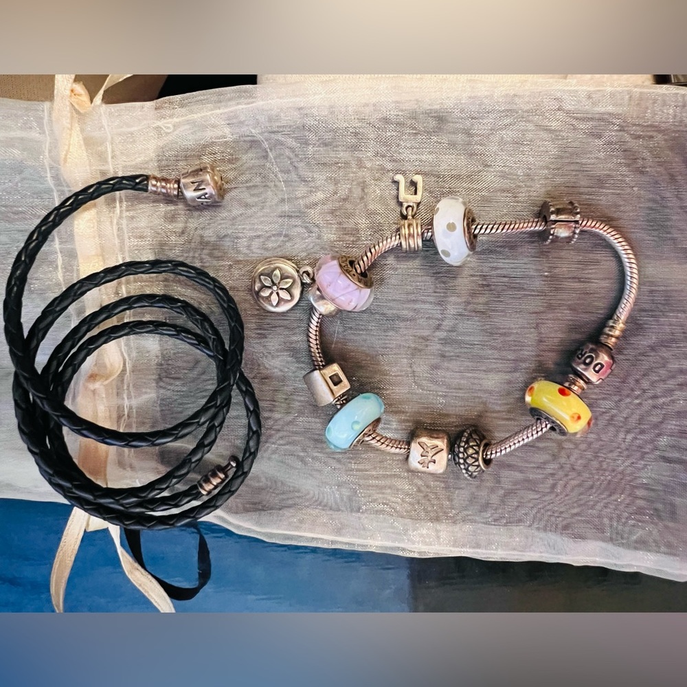 Pandora bracelet with necklace